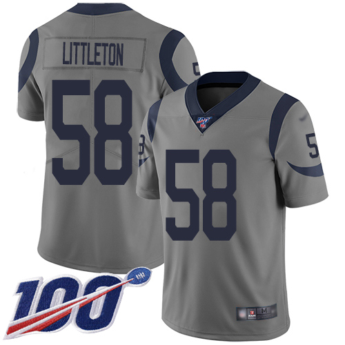 Los Angeles Rams Limited Gray Men Cory Littleton Jersey NFL Football #58 100th Season Inverted Legend